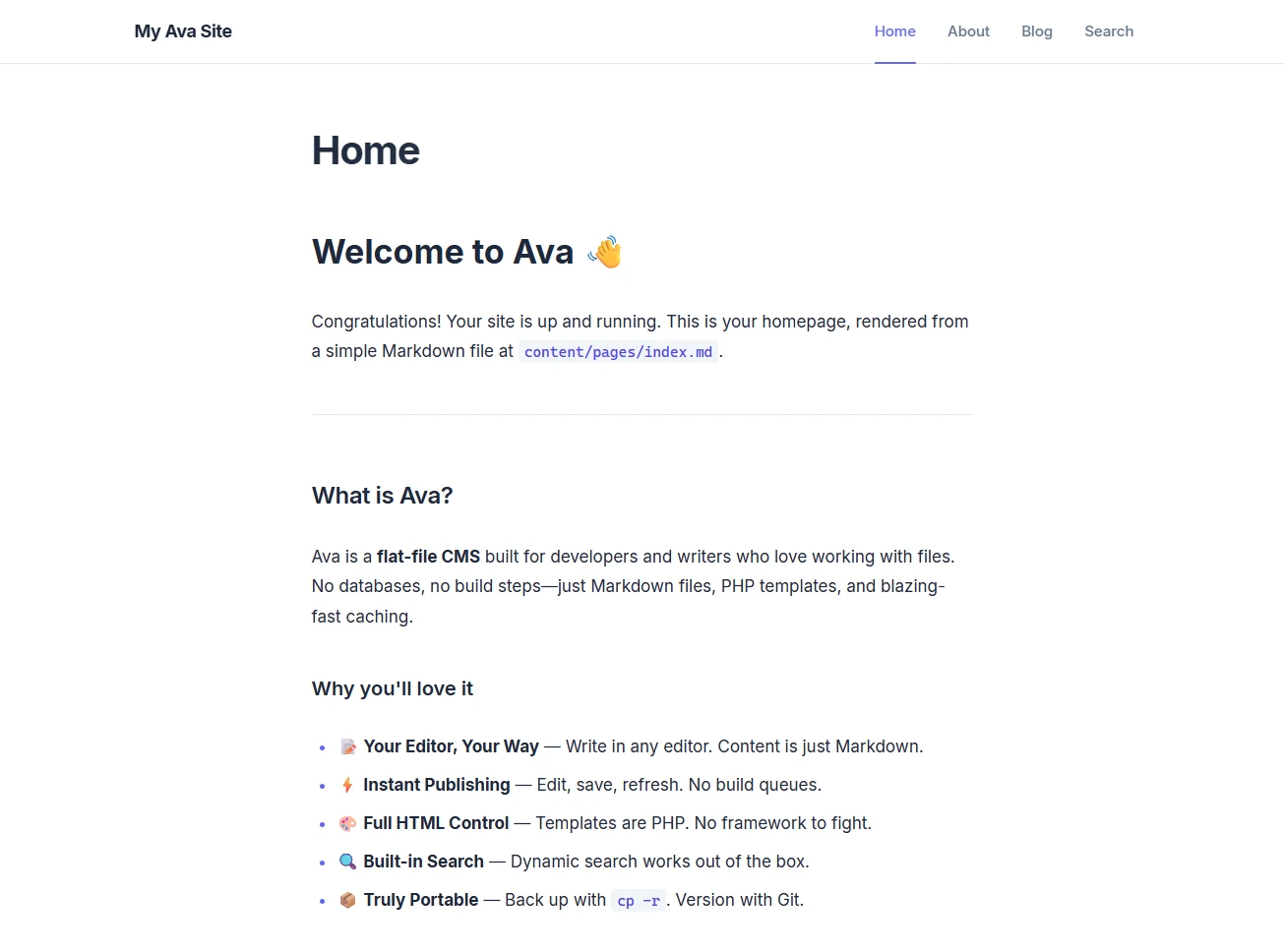 Default theme preview